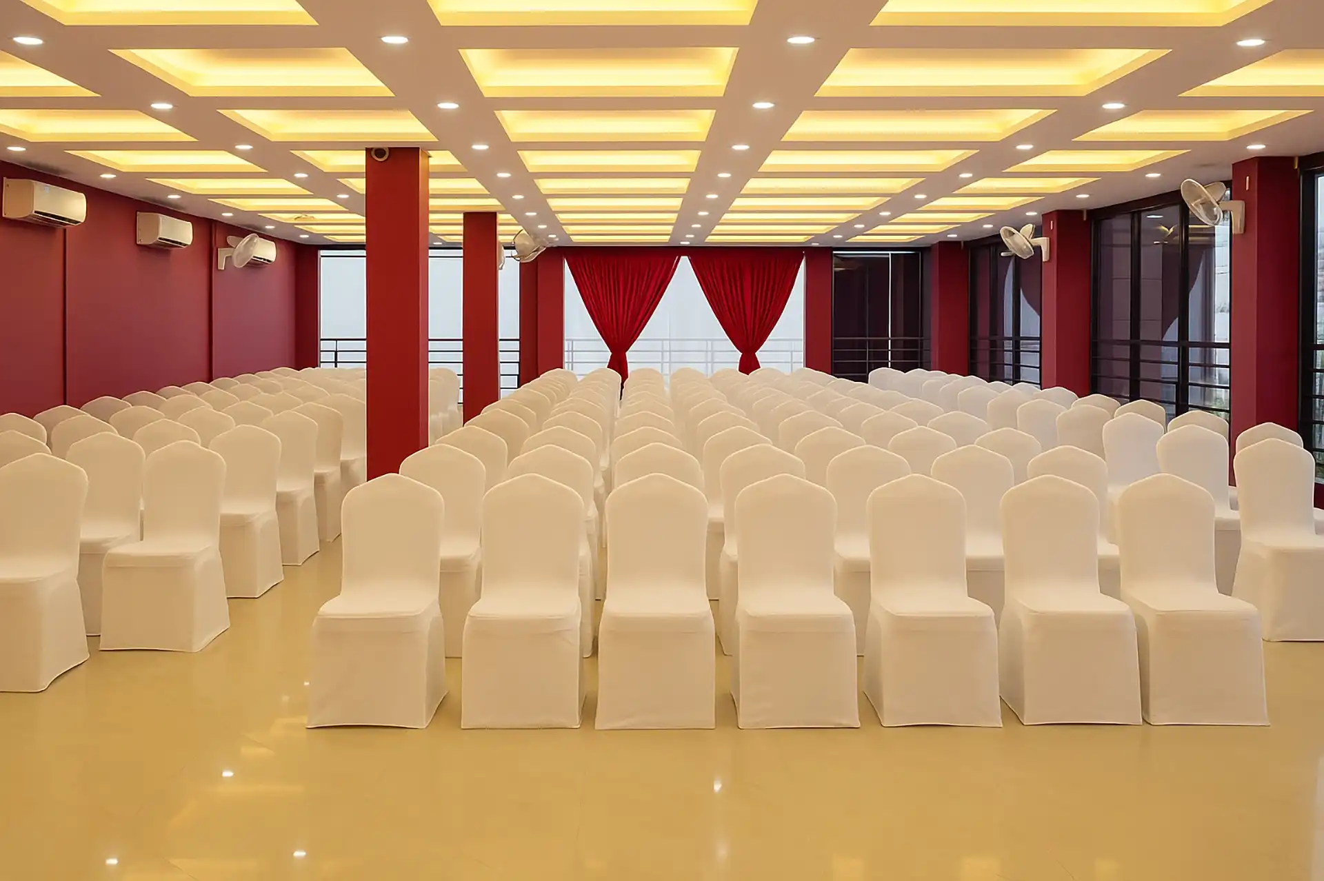 A grand and beautifully decorated auditorium for events