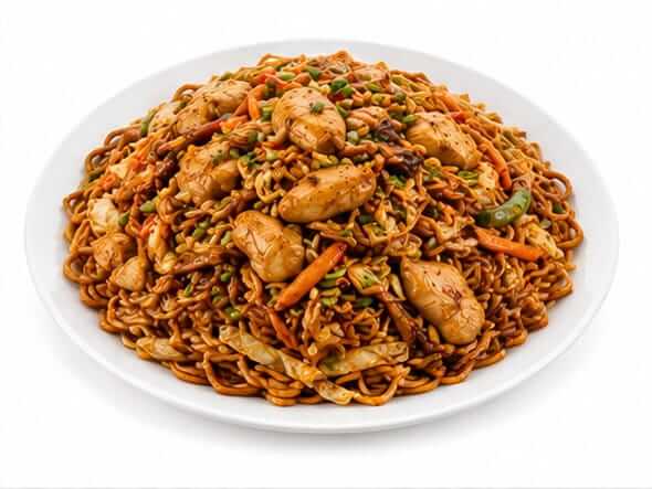 Chicken Noodles wok tossed generously mixed shredded