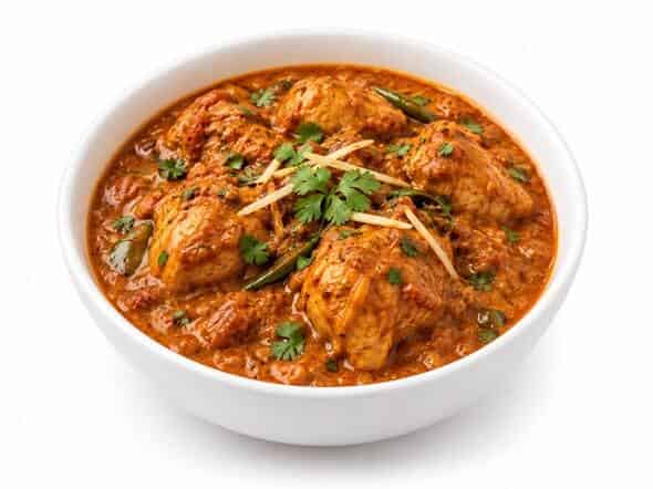 Chicken Patiala rich nutty flavorful Punjabi style topped omelet
