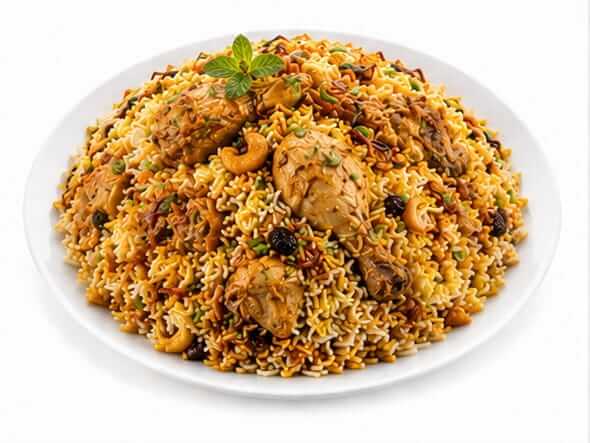 Dum Chicken Biriyani slow cooked aromatic basmati spiced