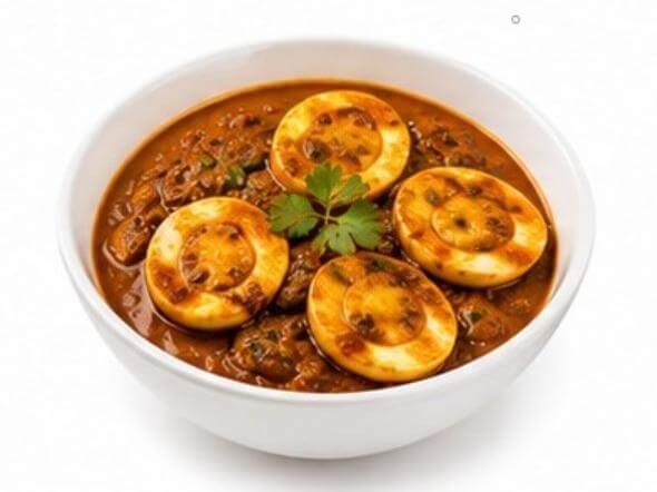 Egg Masala thick vibrant onion tomato egg gravy