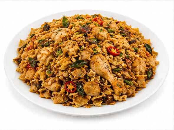 Kothu Porotta Chicken minced flatbread violently chopped spices