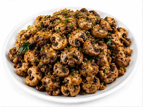 Mushroom Pepper Ularthu dry intense black pepper roast