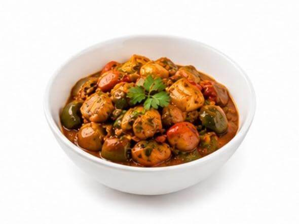 Mushroom Kadai stir fried bell peppers kadai masala