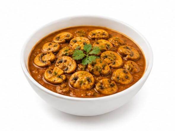 Mushroom Masala button mushrooms spiced tomato gravy