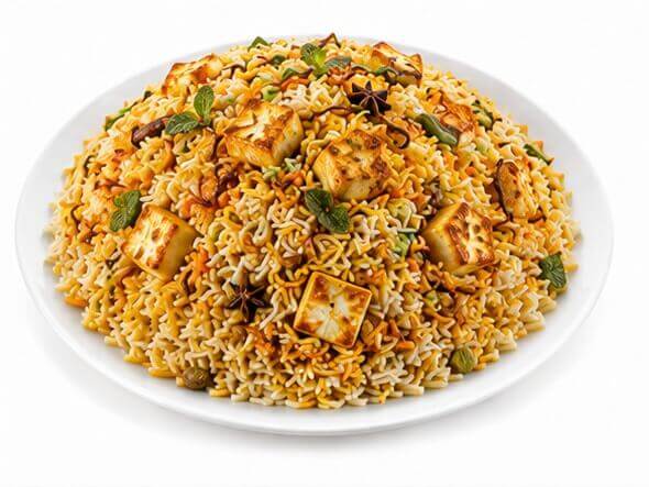Paneer Fried Rice classic vegetable golden fried cubes