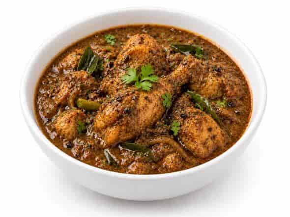 Pepper Chicken Curry sharp aromatic spicy infused black peppercorns