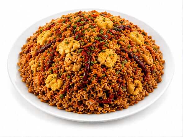 Schezwan Egg Fried Rice spicy enriched wok scrambled fluffy