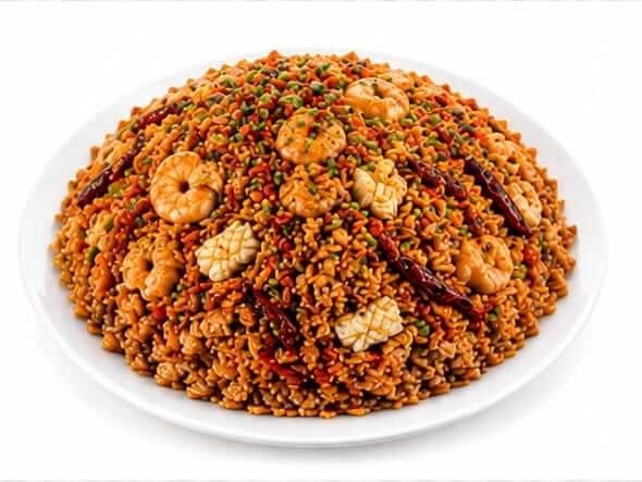 Schezwan Mixed Fried Rice spiciest meatiest wok chicken egg