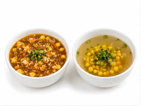 Sweetcorn Hot Sour Clear Soup Asian hot broths