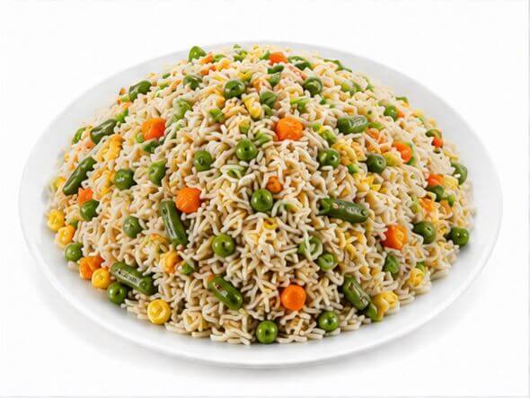 Veg Fried Rice wok tossed carrots beans spring onions