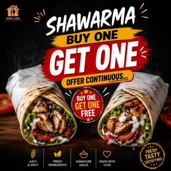 Freshly made authentic shawarma